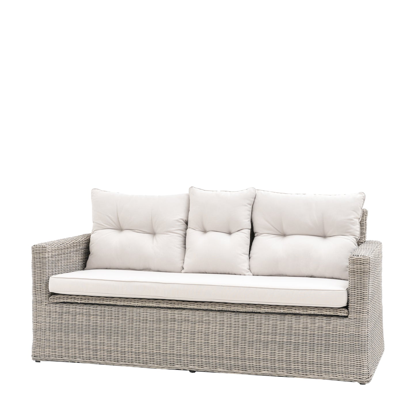 Gallery Garden Porto 2 Seat Storage Sofa features an under seat compartment with lift up seat, a padded seat cushion and 3 plush backrest cushions