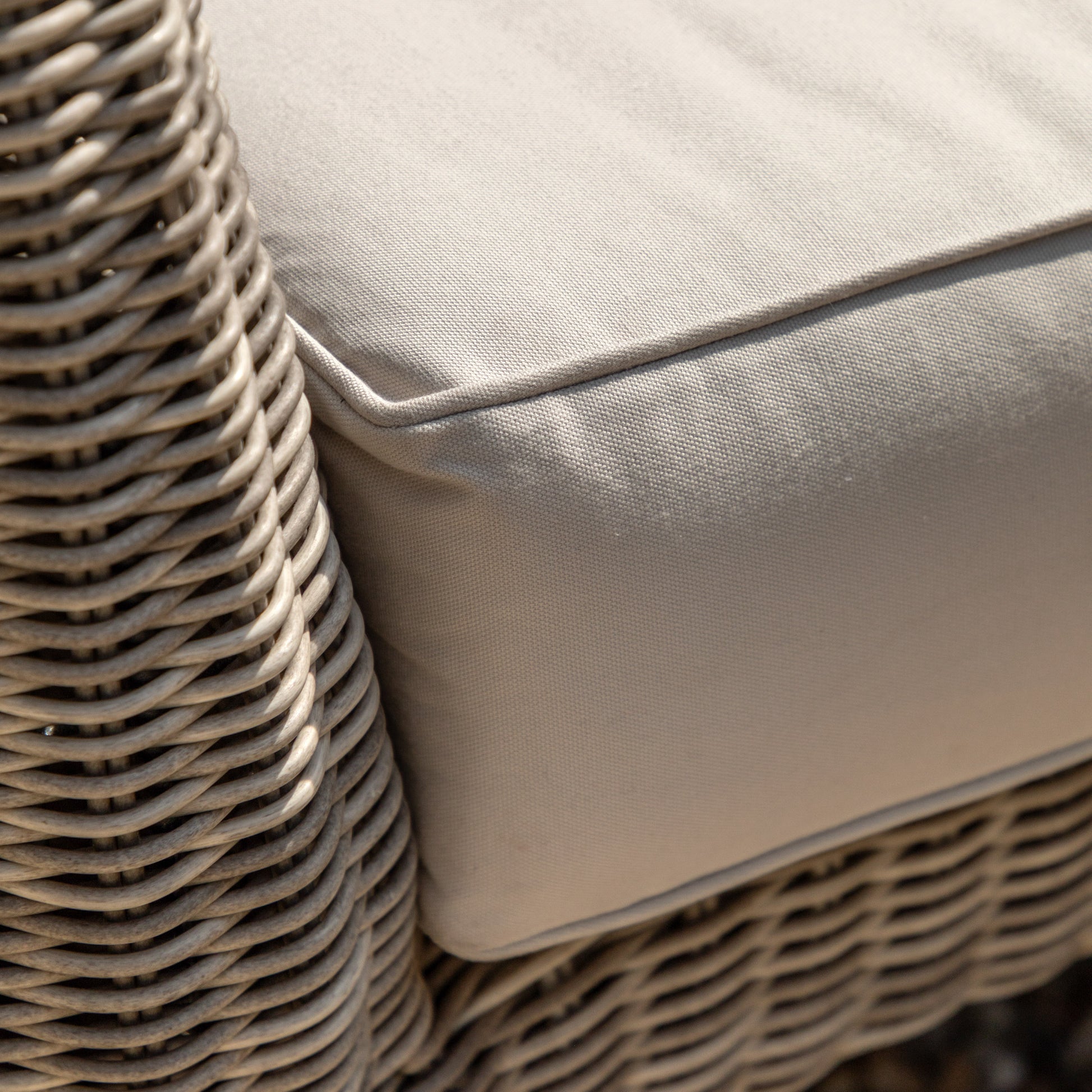 Gallery Garden Positano 2 Seater Sofa features a weather resistant woven wicker frame and deep filled seat cushions