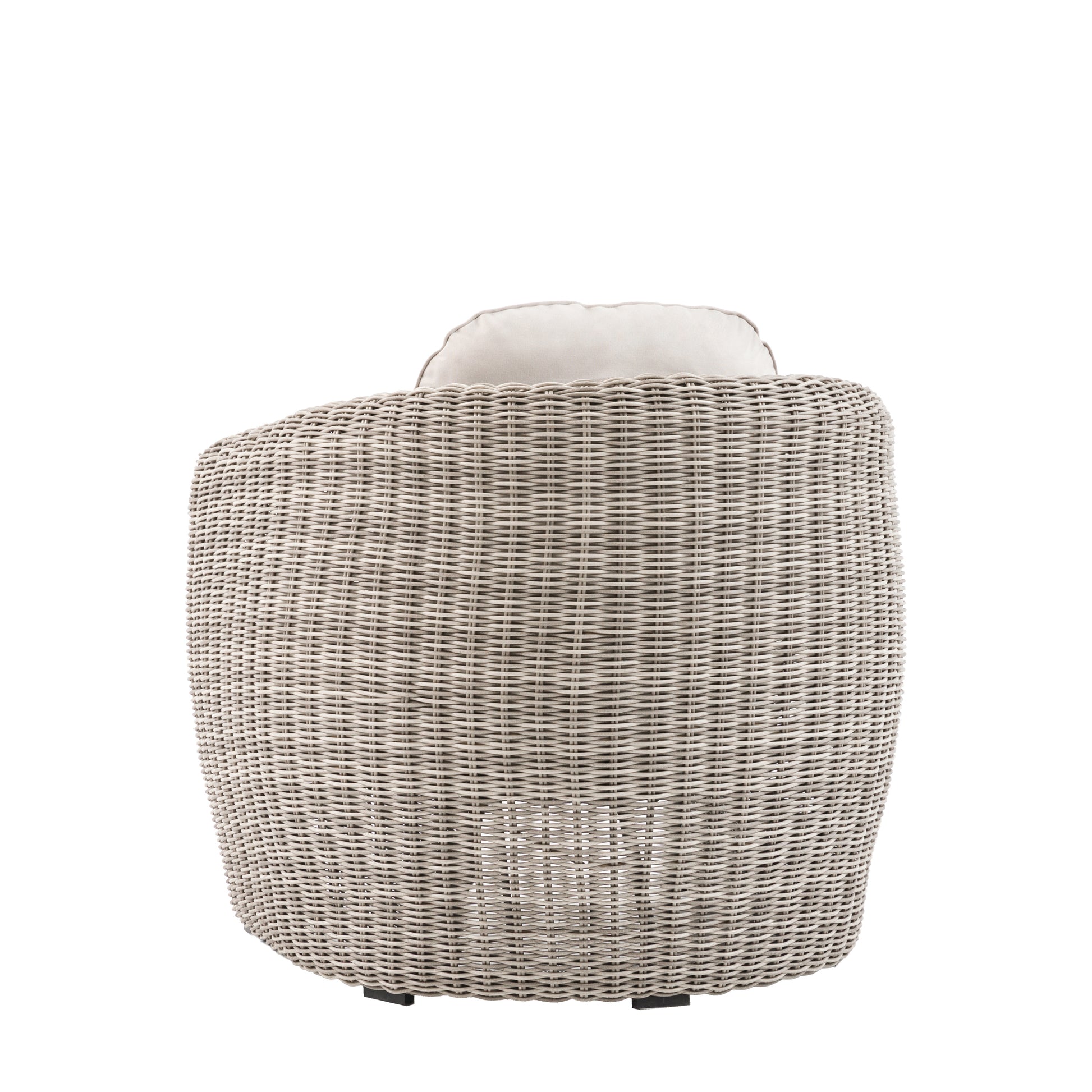 Gallery Garden Positano Armchair with a curved design, crafted from resilient woven plastic wicker for durability
