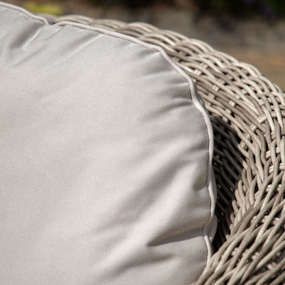 Gallery Garden Positano Armchair is constructed from a woven plastic wicker, with generously padded cushions in a natural colour
