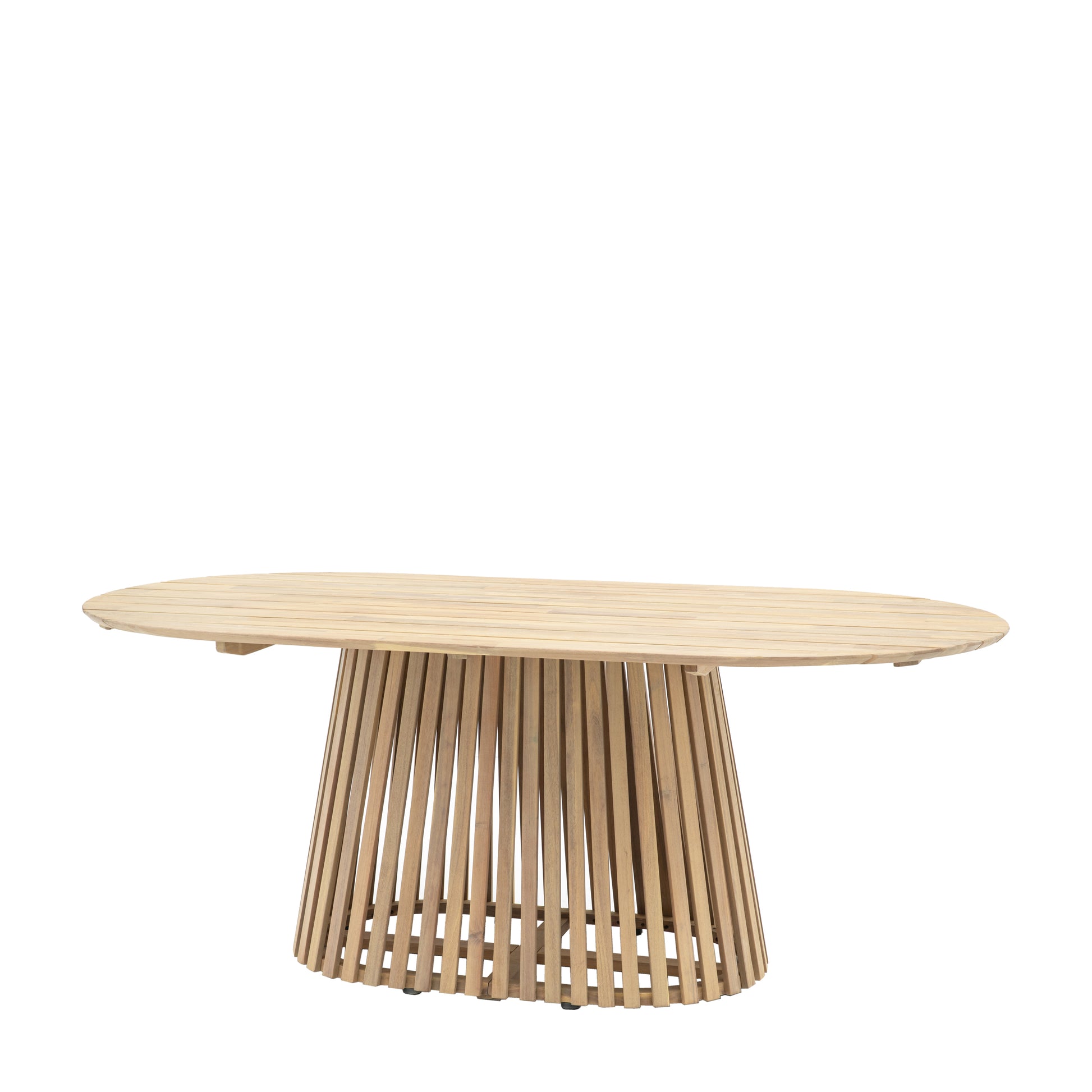 Gallery Garden Rialto Oval Dining Table can seat up to 6 people at the slatted table top, with a striking slatted base 