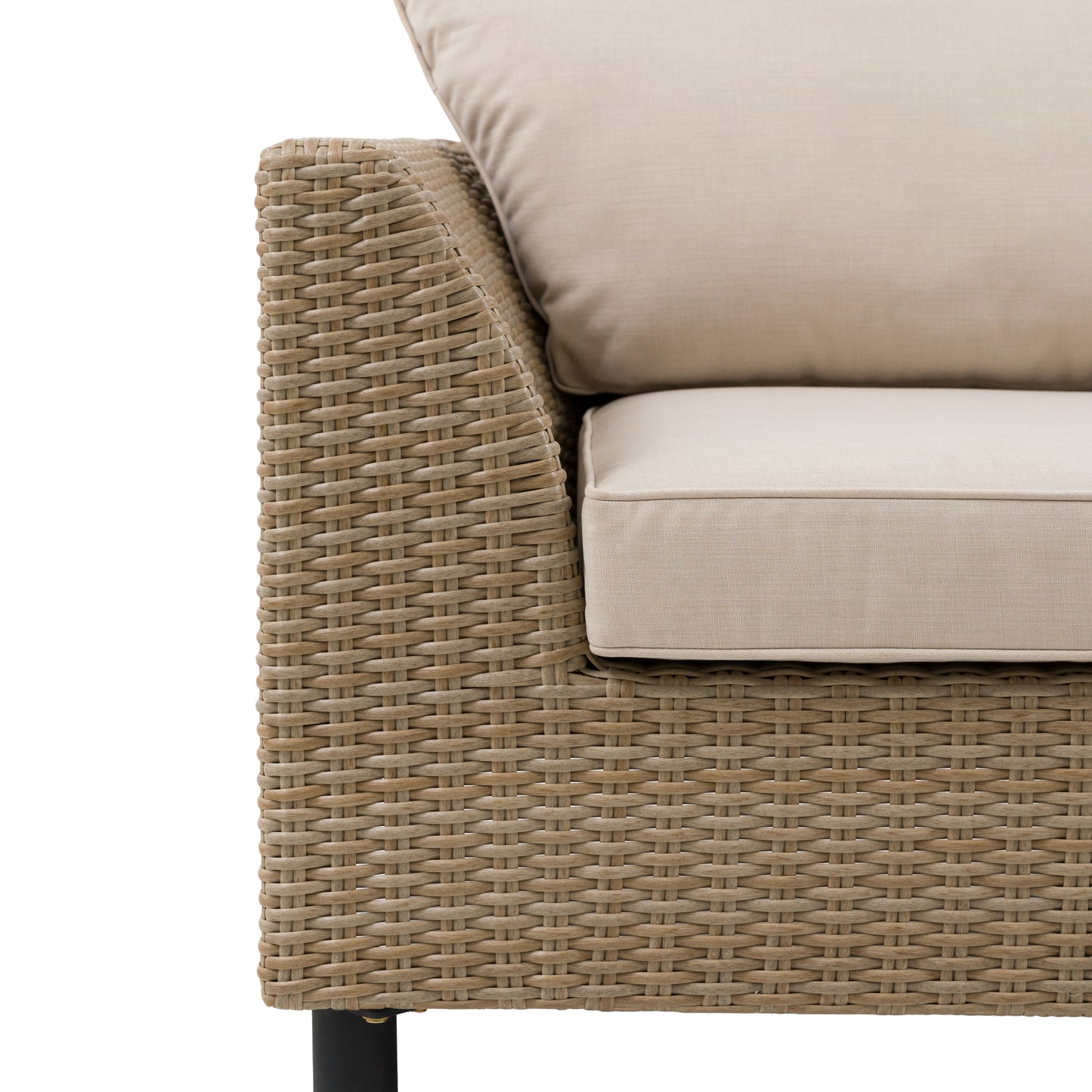 Gallery Garden Salcombe Lounge Set made using polywood, plastic wicker and aluminium for the frame, also features well filled seat and back cushions for extra comfort