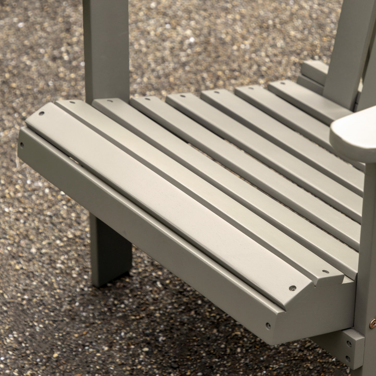 Gallery Garden Siena Lounge Chair in painted Grey acacia wood, with slatted seat and backrest