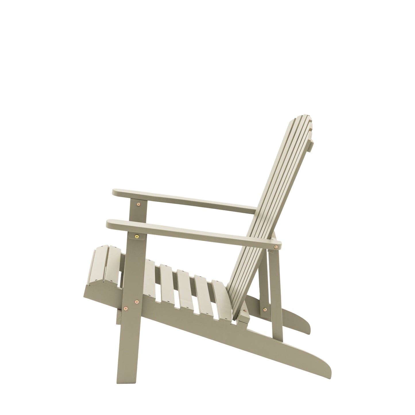 Gallery Garden Siena Lounge Chair in Grey painted wood with armrests, slatted sloped seat and backrest
