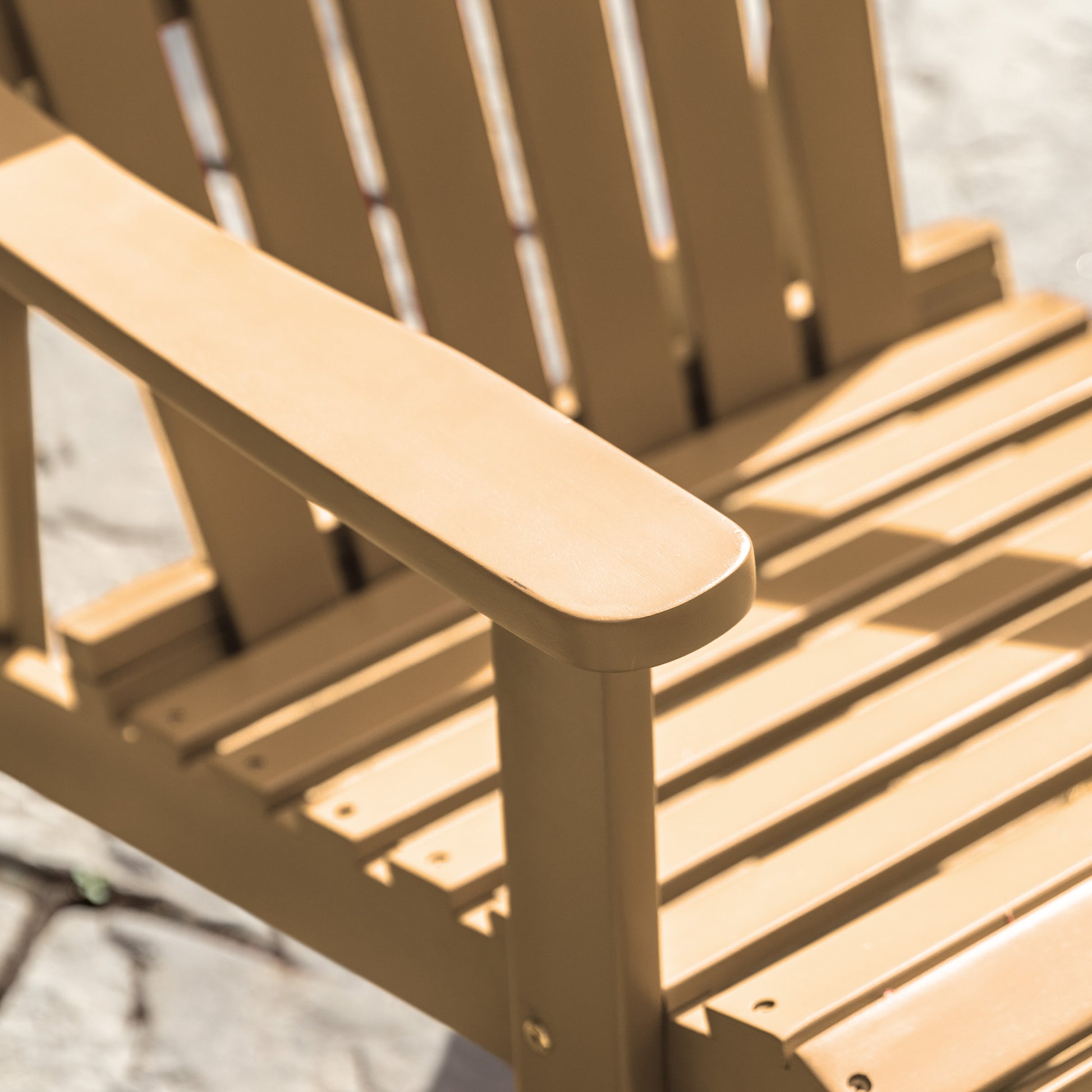 Gallery Garden Siena Lounge Chair in Pastry crafted from premium acacia wood with generous armrests and ergonomic contours