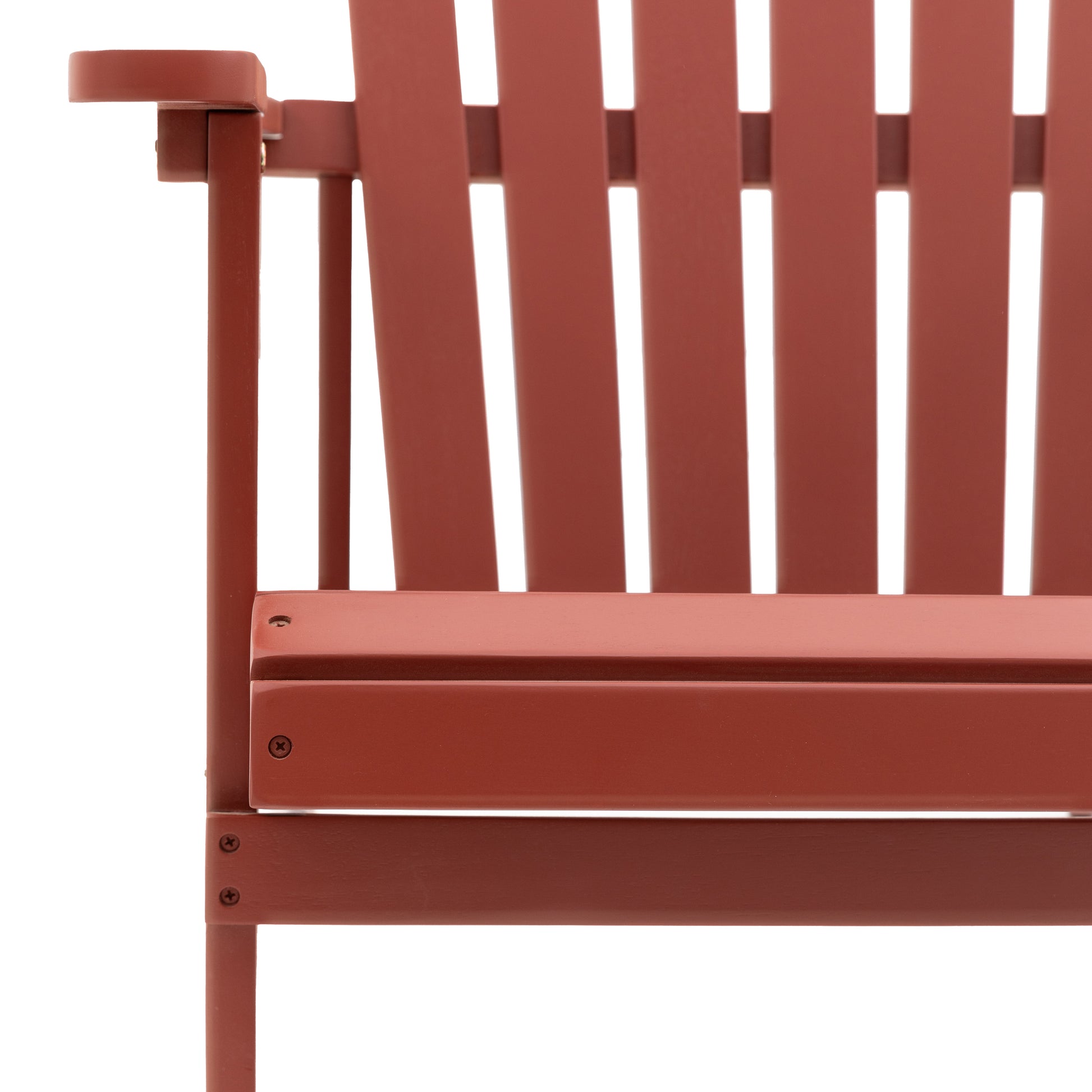 Gallery Garden Siena Adirondack style Lounge Chair in Rust colour with slatted seat and backrest