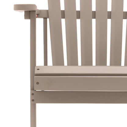 Gallery Garden Siena Lounge Chair in Taupe painted wood with a slatted seat and backrest