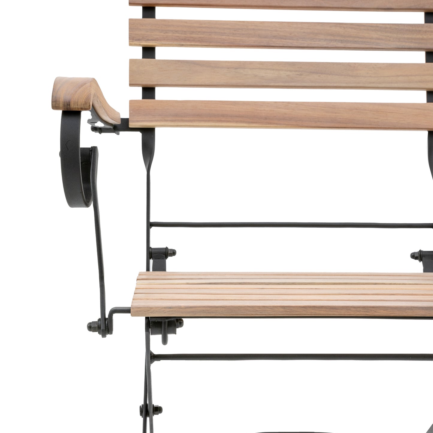 Gallery Garden Valetta Folding Dining Set comprises of a table and 4 matching chairs constructed from slatted wood and black metal frames with folding legs