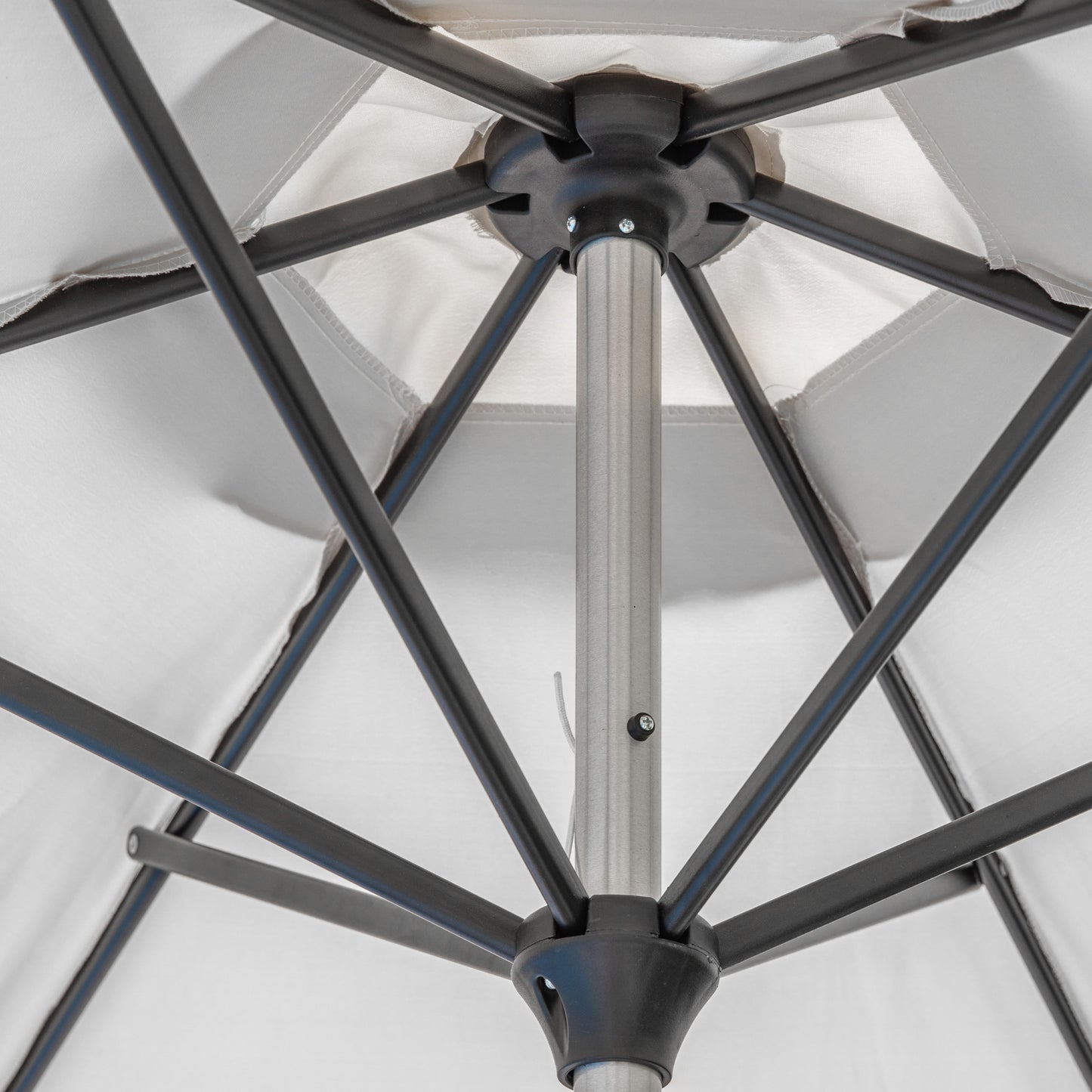 Gallery Garden Vazzano 2.7m Parasol in Grey fabric with a durable aluminium frame 