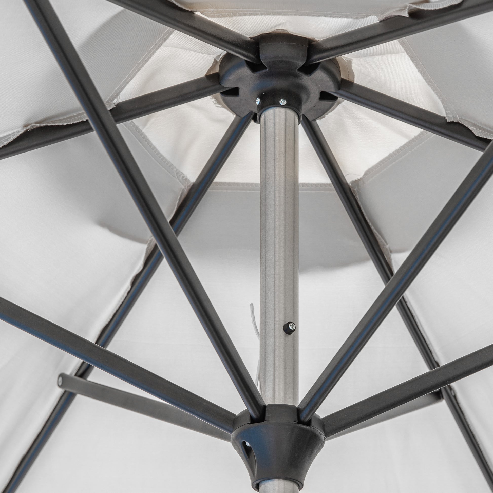 Gallery Garden Vazzano 2.7m Parasol in Grey fabric with a durable aluminium frame 