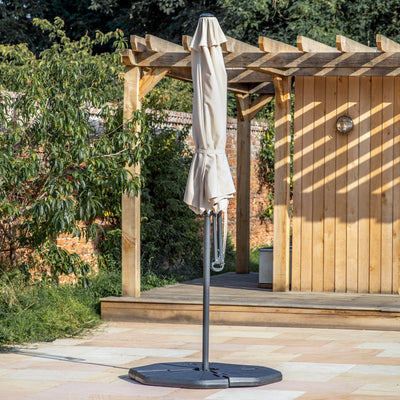 Gallery Garden Vazzano 3m Cantilever Parasol in Cream with a durable aluminium frame and push cantilever mechanism