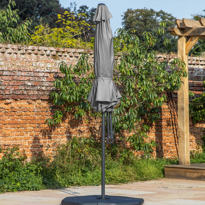 Gallery Garden Vazzano 3m Cantilever Parasol in Grey, with a durable aluminium frame and a push cantilever mechanism
