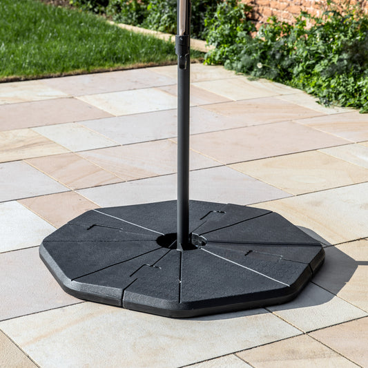 Gallery Garden Vazzano Cantilever Black Octagonal Parasol Base, compatible with Vazzano cantilever parasol models, this base should be filled with sand and water to achieve optimal weight
