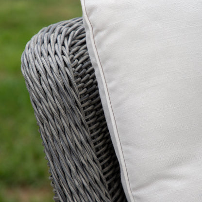 Gallery Garden Windsor Corner Lounge Set is constructed from a durable PE wicker, with natural colour sumptuous eat and back cushions