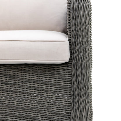 Gallery Garden Windsor Corner Lounge Set is constructed from grey toned PE wicker and features natural coloured padded seat and back rest cushions