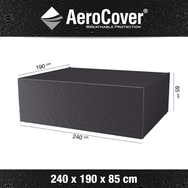 Garden Set AeroCover furniture cover measures 240cm x 190cm x 85cm, and is made using a lightweight and durable, ripstop polyester that is both breathable and water-resistant