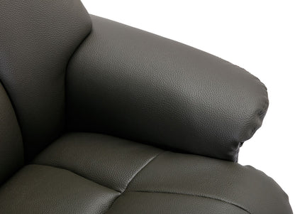 Global Furniture Alliance Biarritz Swivel Recliner Chair in Cinder colour faux leather plush padded upholstery