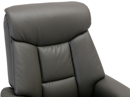 Global Furniture Alliance Biarritz Swivel Recliner Chair in Cinder faux leather upholstery