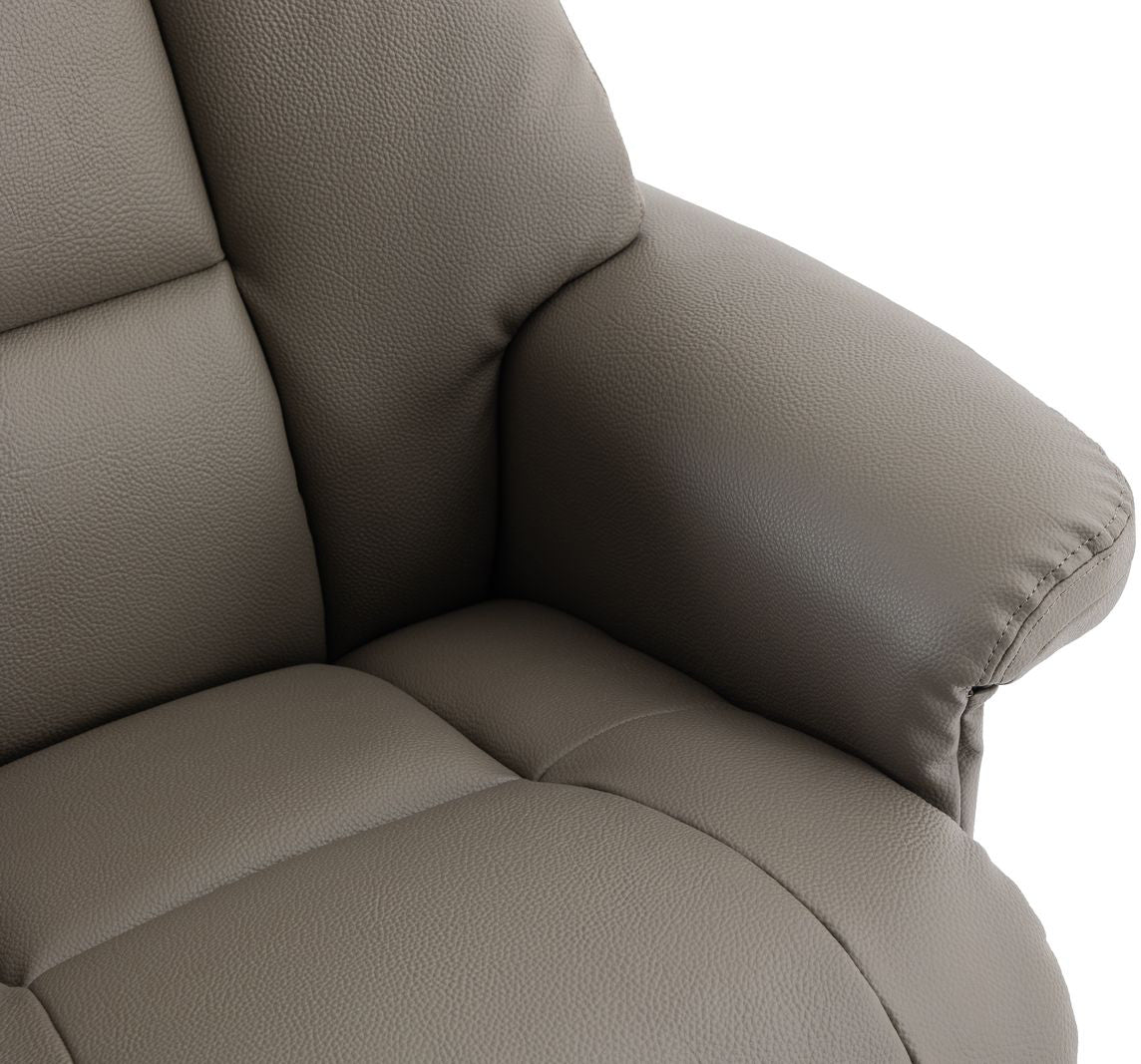 Global Furniture Alliance Biarritz Swivel Recliner Chair in plush Grey faux leather padded upholstery