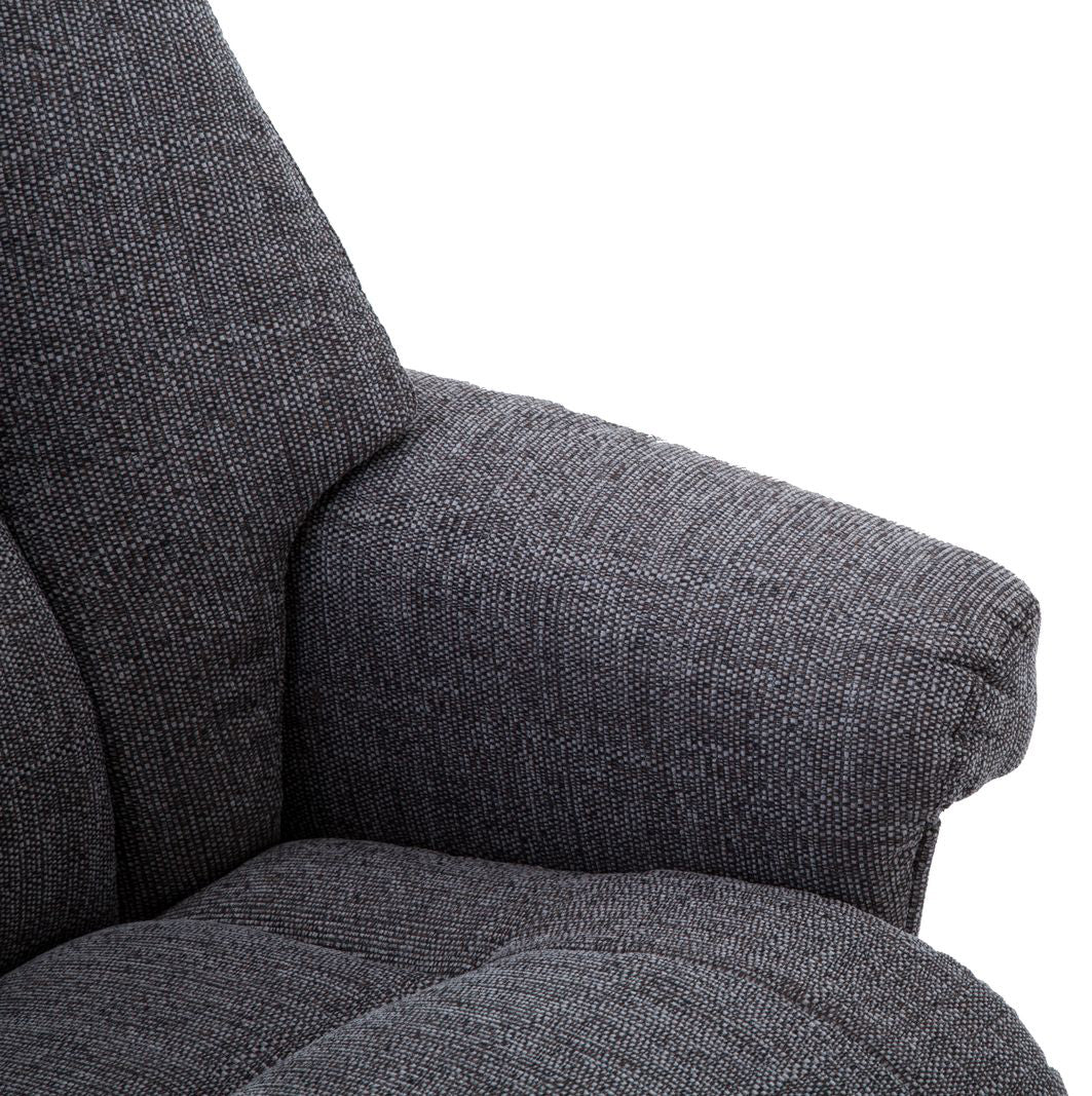 Global Furniture Alliance Biarritz Swivel Recliner Chair upholstered in Lisbon Grey sumptuously padded fabric