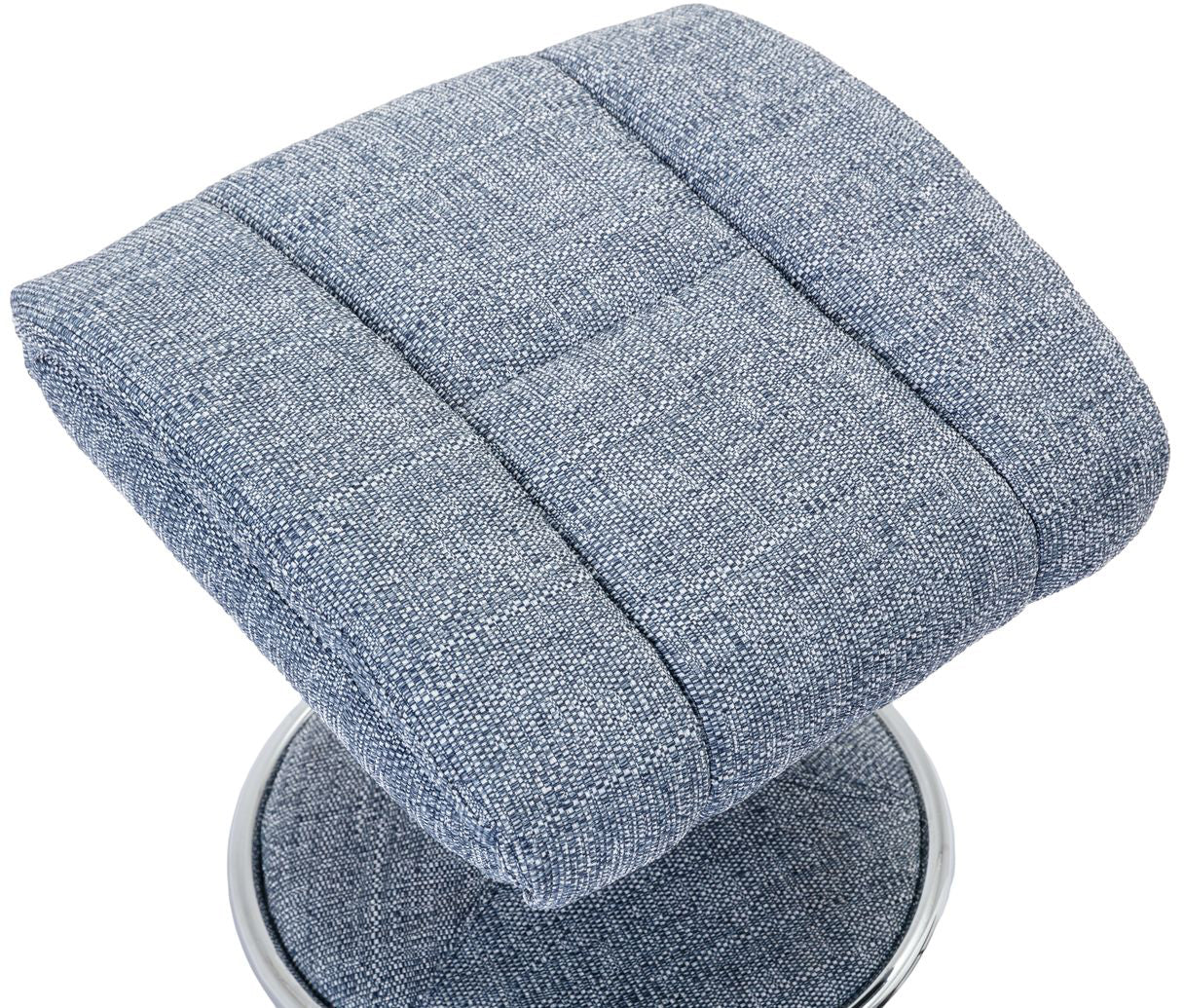 Global Furniture Alliance Biarritz Swivel Recliner Chair and matching footstool in Lisbon Marine soft touch upholstery