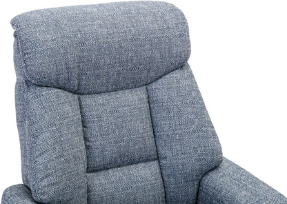 Global Furniture Alliance Biarritz Swivel Recliner Chair in Lisbon Marine blue padded upholstery