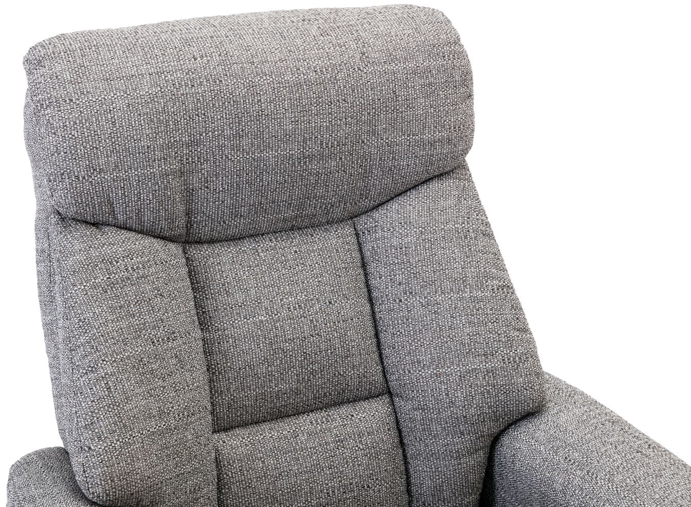 Global Furniture Alliance Biarritz Swivel Recliner Chair upholstered in Lisbon Rock Grey colour padded fabric