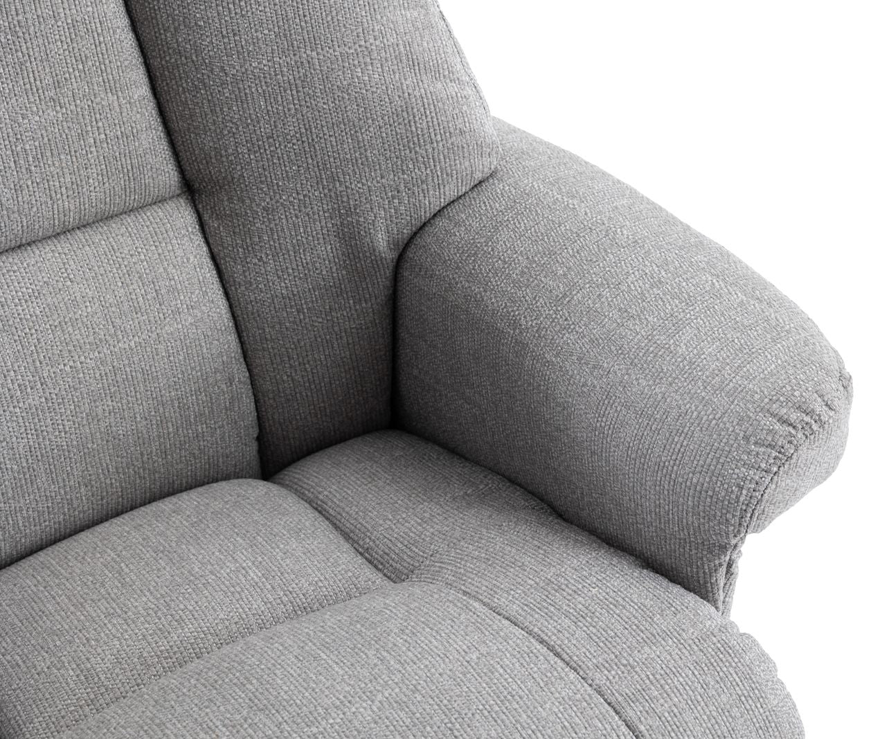 Global Furniture Alliance Biarritz Swivel Recliner Chair upholstered in Lisbon Silver soft touch, padded fabric