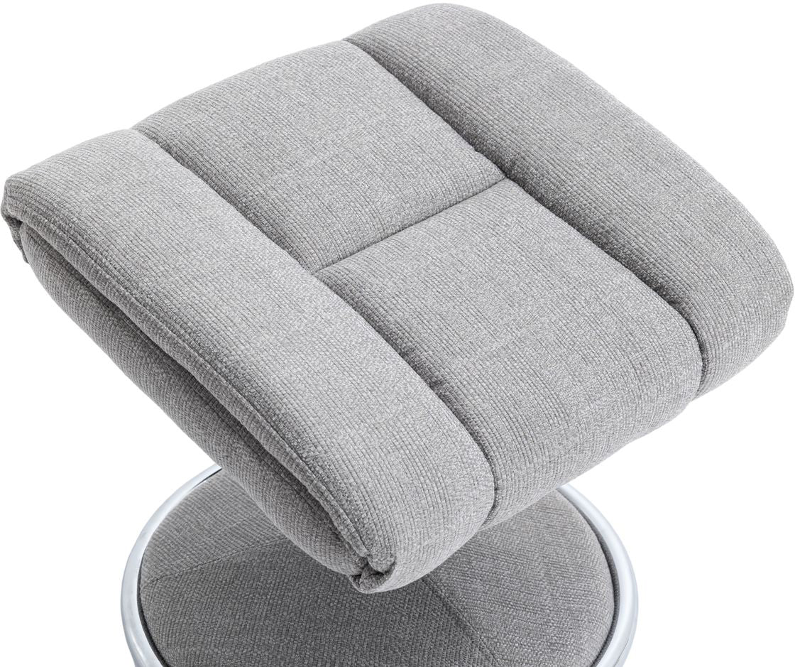 Global Furniture Alliance Biarritz Swivel Recliner Chair and matching footstool upholstered in Lisbon Silver colour fabric