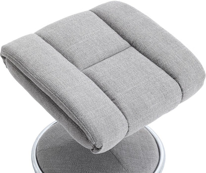 Global Furniture Alliance Biarritz Swivel Recliner Chair and matching footstool upholstered in Lisbon Silver colour fabric