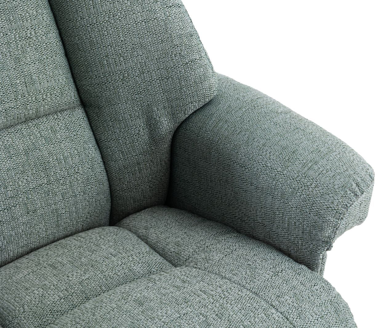 Global Furniture Alliance Biarritz Swivel Recliner Chair in Lisbon Teal colour padded upholstery