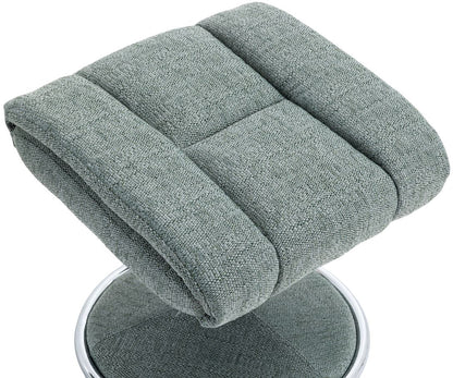 Global Furniture Alliance Biarritz Swivel Recliner Chair with a matching footstool upholstered in Lisbon Teal colour soft touch fabric 