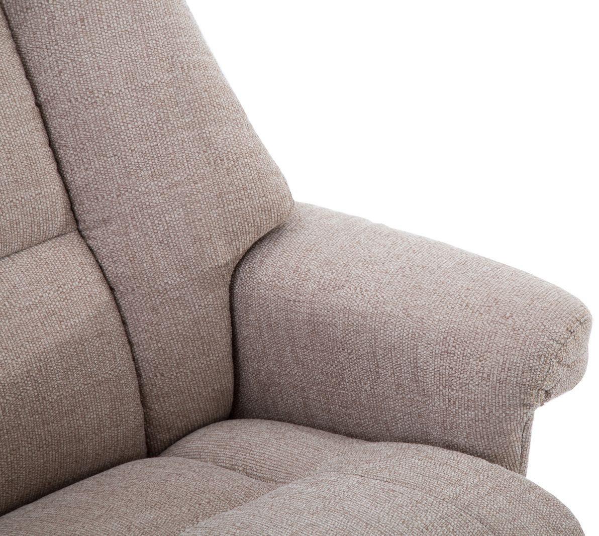 Global Furniture Alliance Biarritz Swivel Recliner Chair upholstered in Lisbon Wheat soft touch, padded fabric