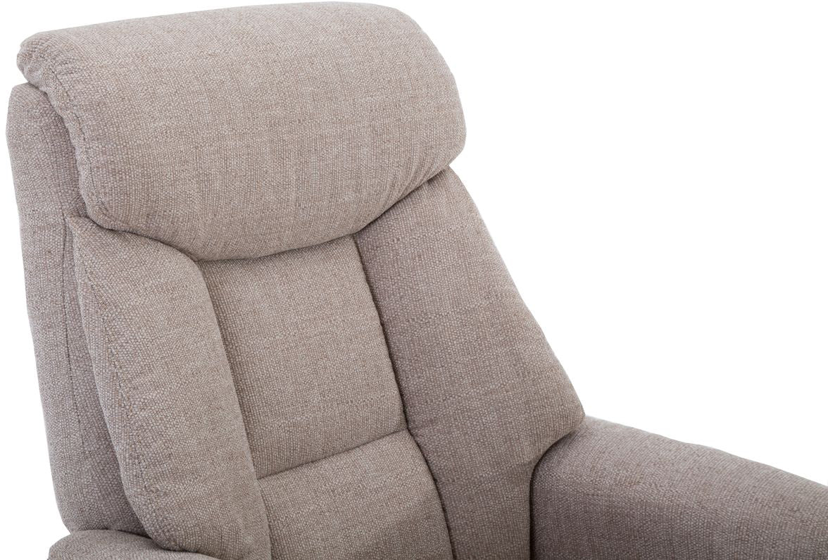 Global Furniture Alliance Biarritz Swivel Recliner Chair in soft touch padded Lisbon Wheat colour upholstery