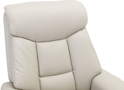 Global Furniture Alliance Biarritz Swivel Recliner Chair upholstered in a Mushroom coloured soft padded faux leather fabric