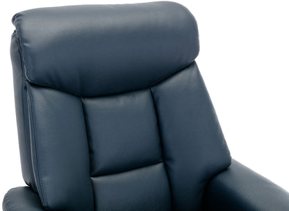Global Furniture Alliance Biarritz Swivel Recliner Chair in Navy coloured sumptuous faux leather 