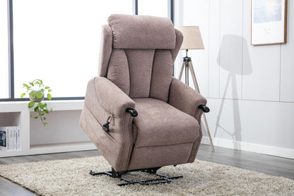Global Furniture Alliance Denmark dual motor power assisted Riser Recliner Chair in Brushstroke Mocha colour Fabric