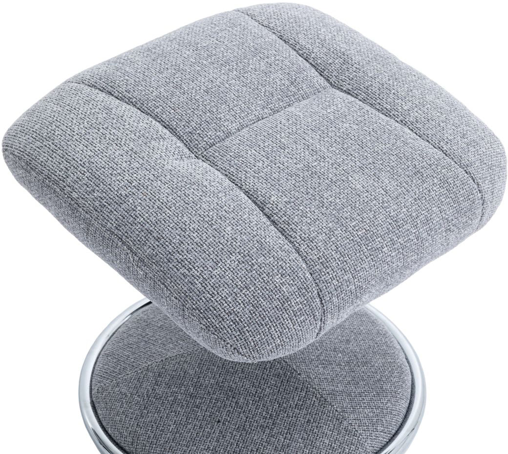 Global Furniture Alliance Denver Chair and footstool in Chacha Dove upholstery with a fabric covered metal base