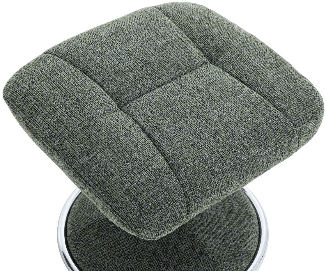 Global Furniture Alliance Denver Chair and matching footstool in Chacha Fern Green with a fabric covered metal base