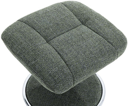 Global Furniture Alliance Denver Chair and matching footstool in Chacha Fern Green with a fabric covered metal base