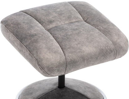 Global Furniture Alliance Denver Chair and matching Footstool in Elephant Grey soft touch fabric