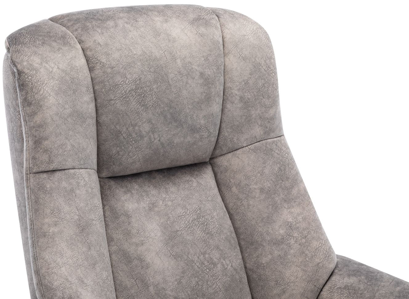 Global Furniture Alliance Denver Chair and footstool in Elephant Grey Padded Fabric
