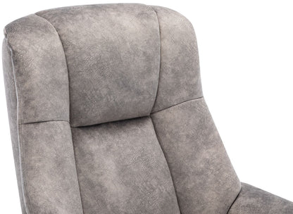 Global Furniture Alliance Denver Chair and footstool in Elephant Grey Padded Fabric