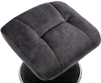 Global Furniture Alliance Denver Chair with matching footstool in Liquorice colour Fabric