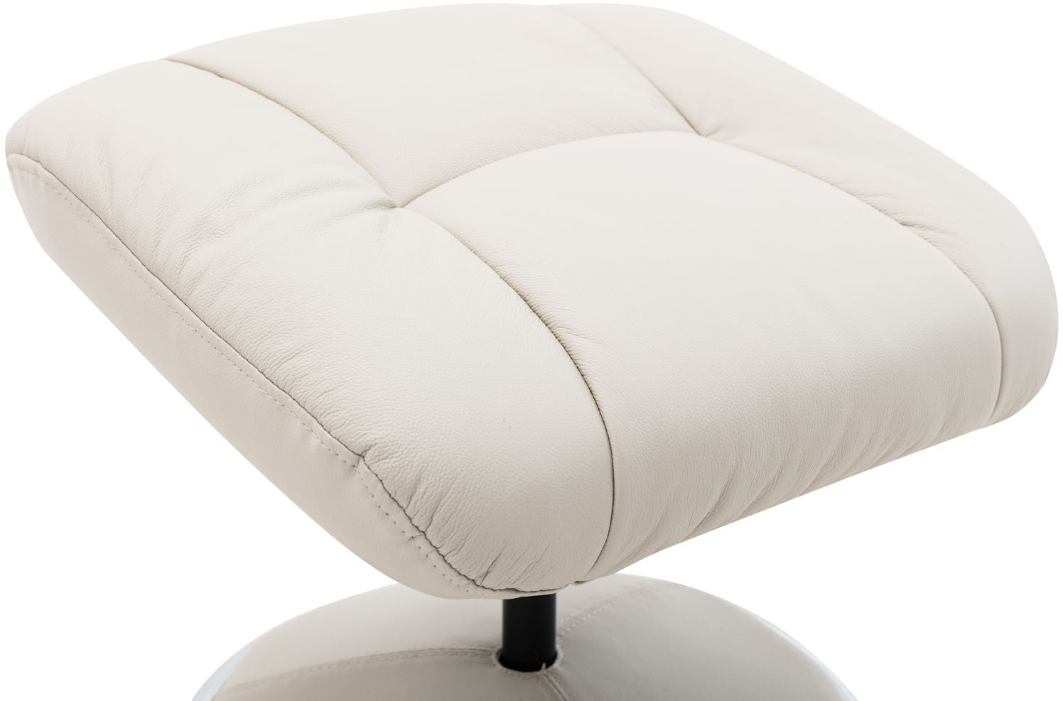 Global Furniture Alliance Denver Chair and matching Footstool in Mushroom coloured leather with a fabric covered metal base
