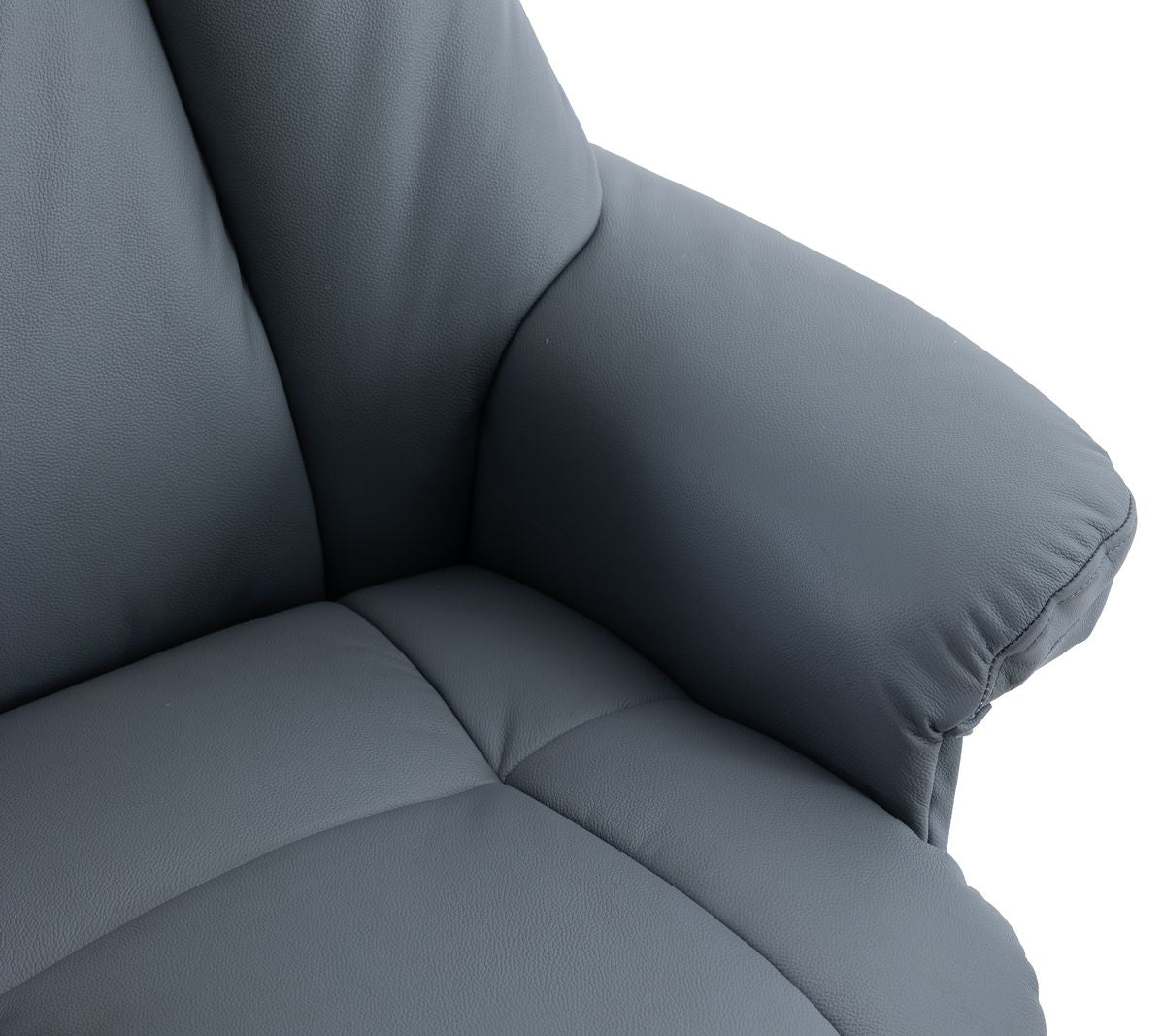 Global Furniture Alliance Denver Chair in Petrol Blue soft touch leather with padded cushioning for additional comfort