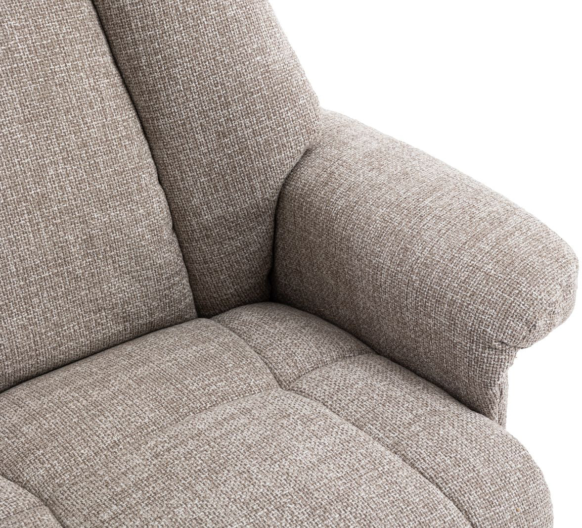 Global Furniture Alliance Denver Swivel Recliner Chair in Chacha Oat soft touch padded fabric