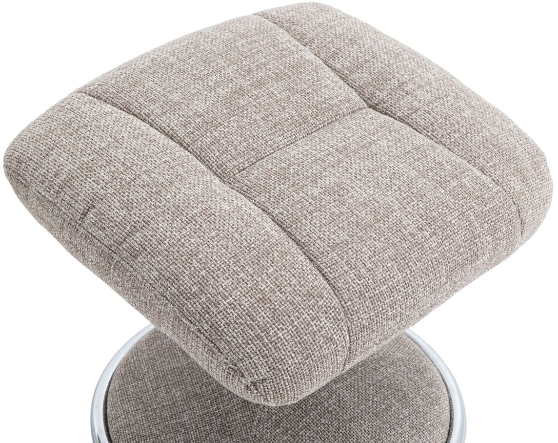 Global Furniture Alliance Denver Swivel Recliner Chair in Chacha Oat Fabric with  matching footstool