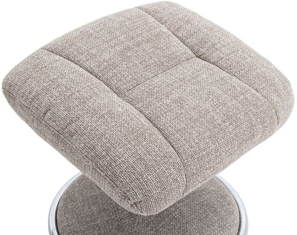 Global Furniture Alliance Denver Swivel Recliner Chair in Chacha Oat Fabric with  matching footstool