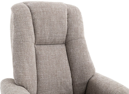 Global Furniture Alliance Denver Swivel Recliner Chair in Chacha Oat colour upholstery, padded for superb comfort